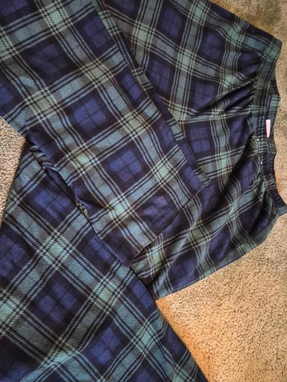 Wondershop Navy & Green Plaid Kids Pajama Set